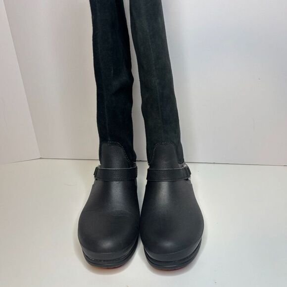 Crocs Paisley Suede Rubber Women Knee High Long Boots Winter Comfy Durable Pink - Picture 5 of 13